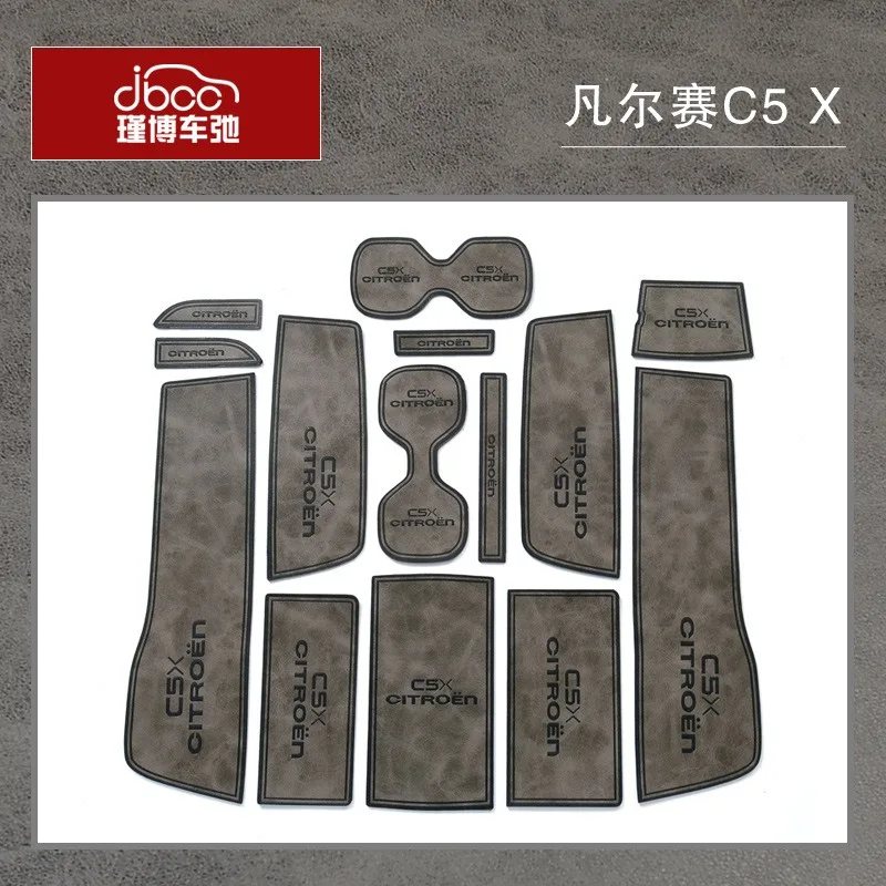 For Citroen C5X Car Interior Door Groove Mats Gate Slot Pad Non-slip Cup Mat Accessories Cover