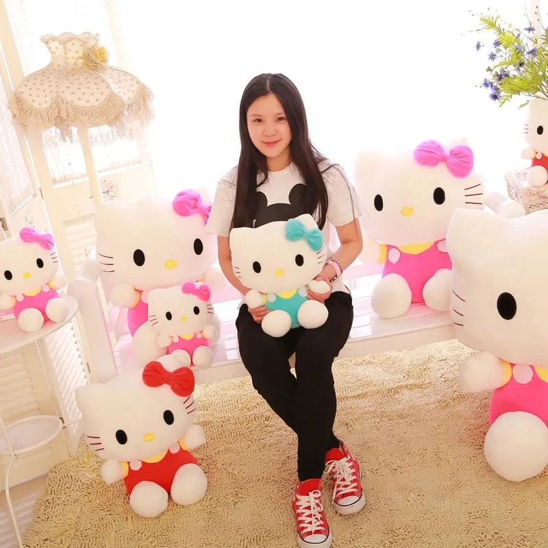 Hello Kitty Plush Toys Sanrio Cute 20cm Movie KT Cat Dolls Soft Stuffed Hello Kitty Birthday Gifts For Kids Animals Toys