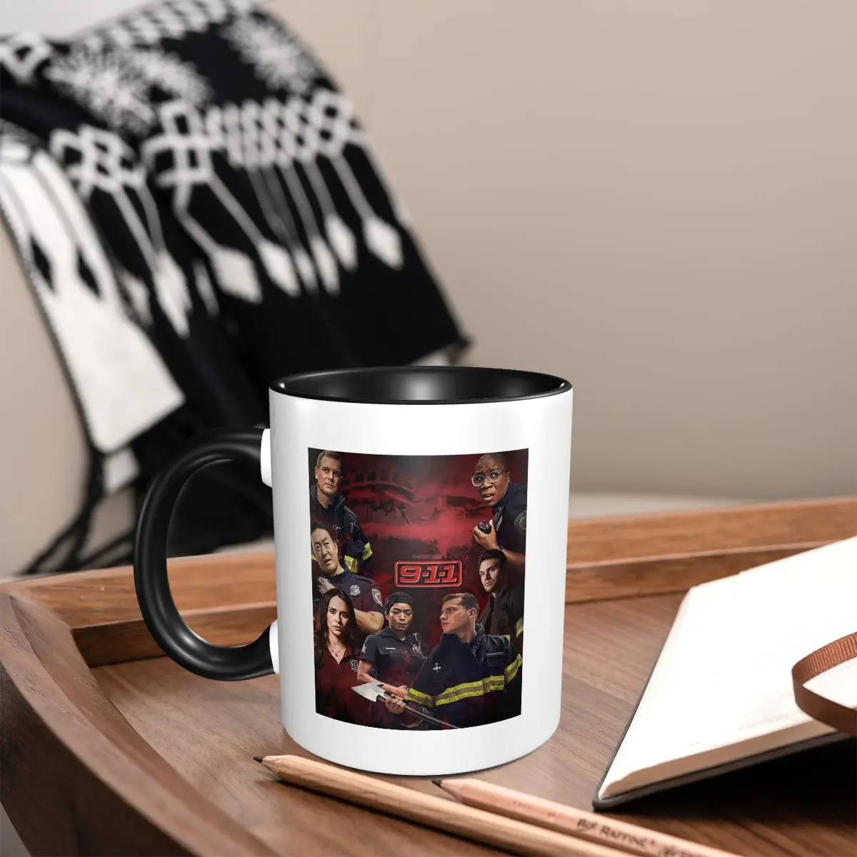 

9 1 1 Red Glare Mug Funny Ceramic Coffee Cups Tea Mugs Milk Cup Drinkware Gifts for Woman Man