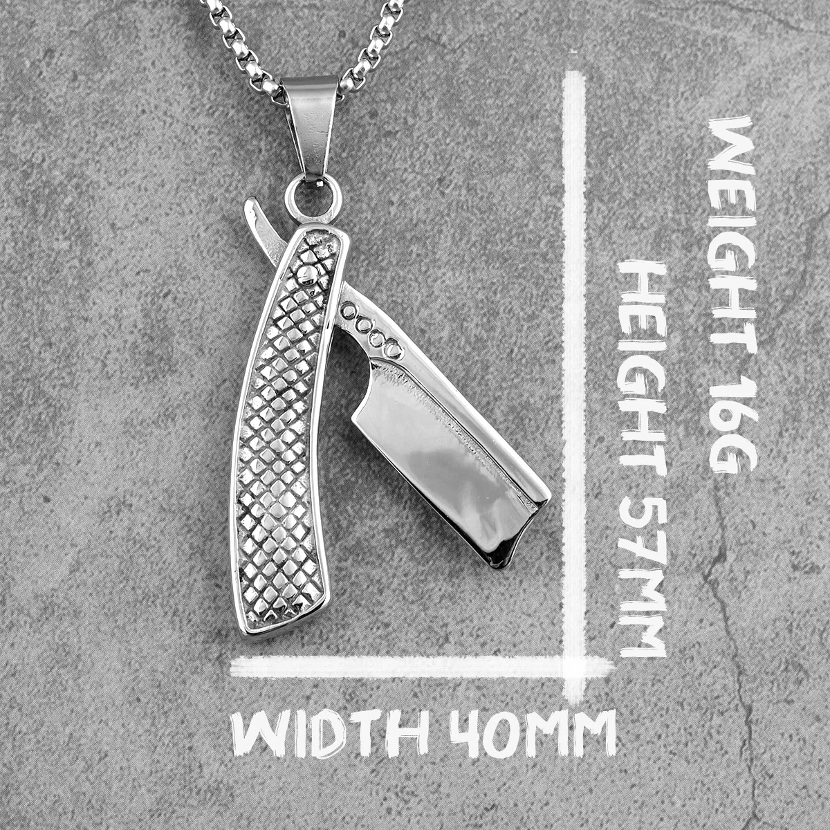 Haircut Razor Barber Long Men Necklaces Pendants Chain Punk for Boyfriend Male Stainless Steel Jewelry Creativity Gift Wholesale