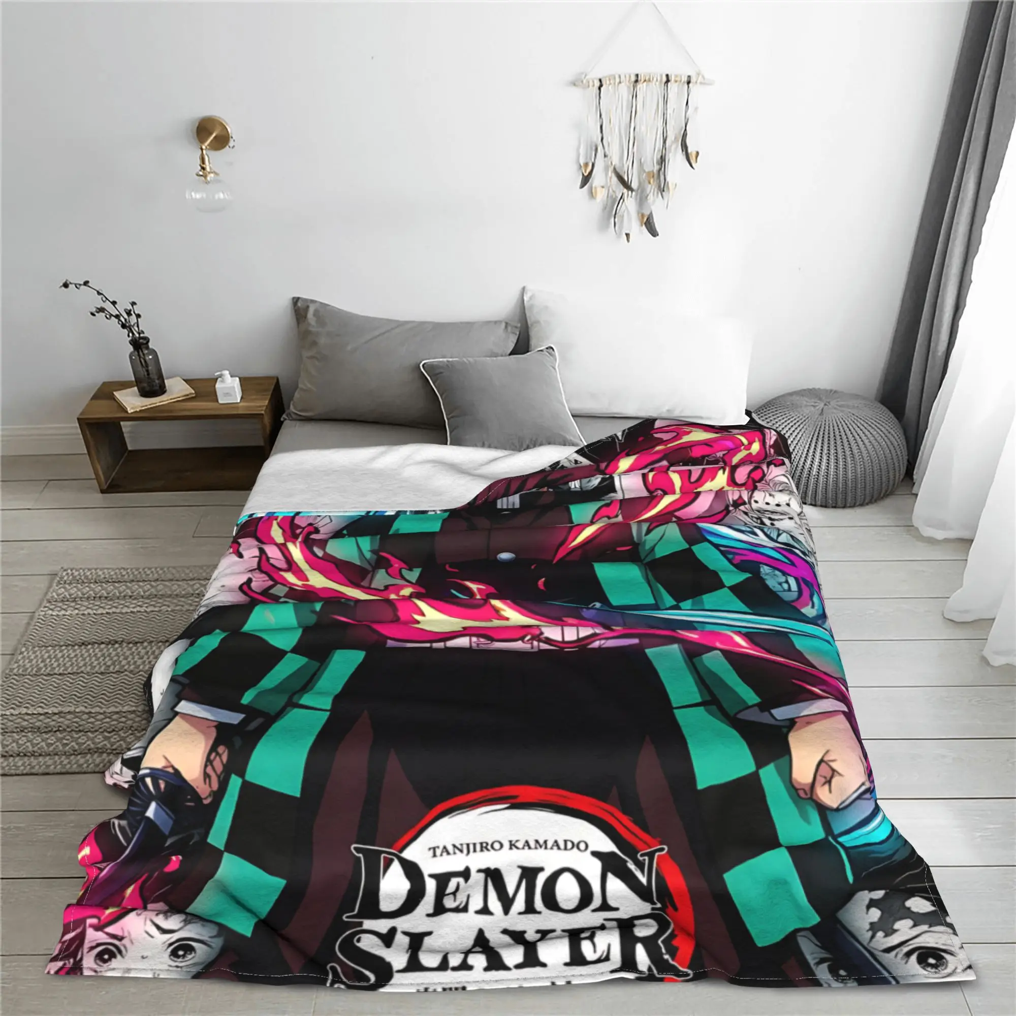 1PC Demon Slayers  Blanket Super Cosy Plush Home Living Room Sofa