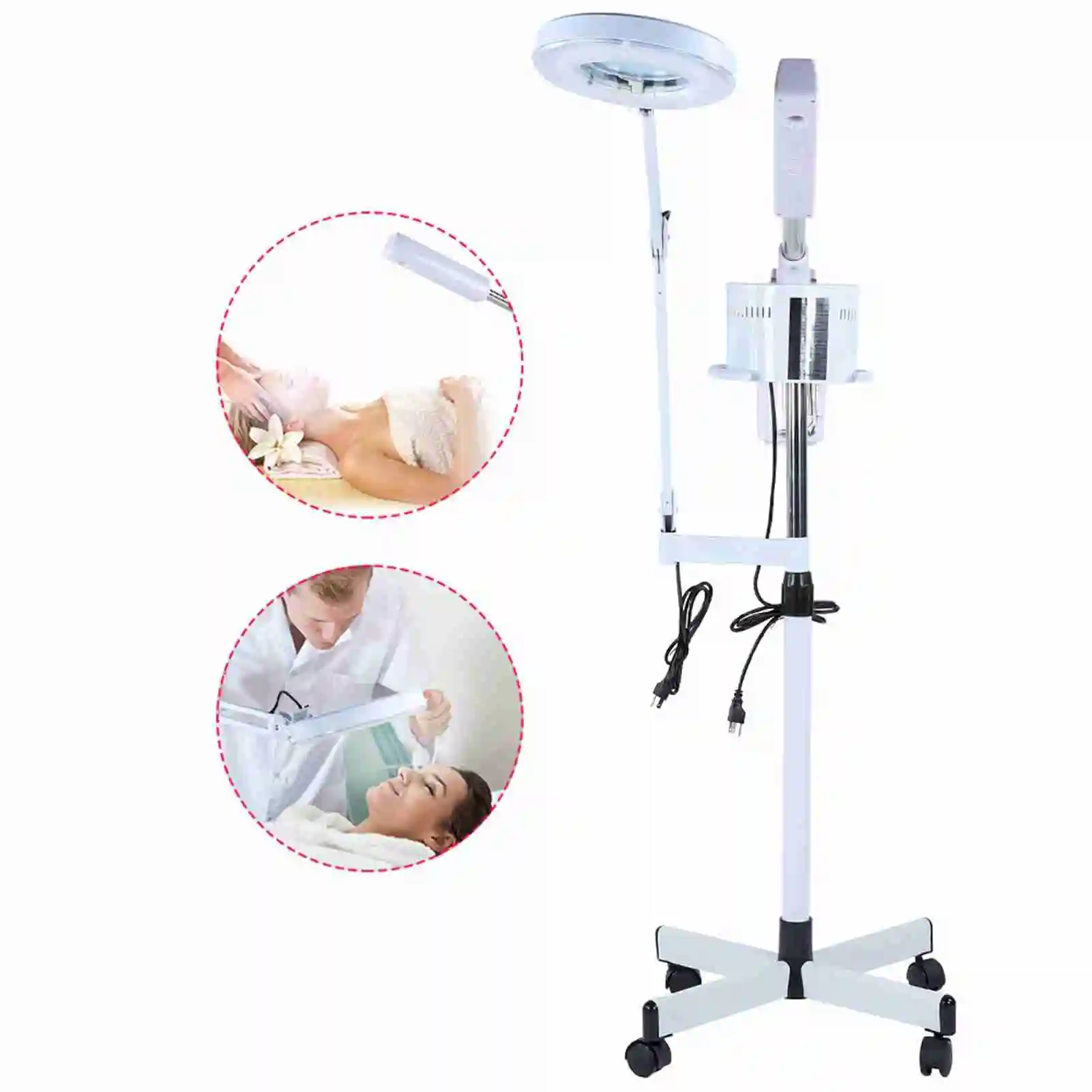 Facial Steamers Professional 3 in 1 Facial Steamer with 5X Magnifying Lamp Upgrade PTC Heating Hot/Cool Mist Steamer