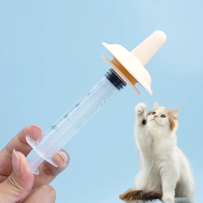 5pcs Newborn Pet Feeding Nipple For Dog Cat Hamster Parrot Feeding Pacifier Medicine Feeding Pets Oral Syringe Silicone Nipple