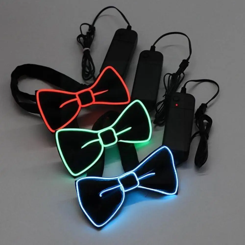 Costume de Festival de musique qui brille dans la nuit pour femmes, Clips de bretelles LED, pantalons suspendus, ensemble de bretelles avec nœud papillon lumineux