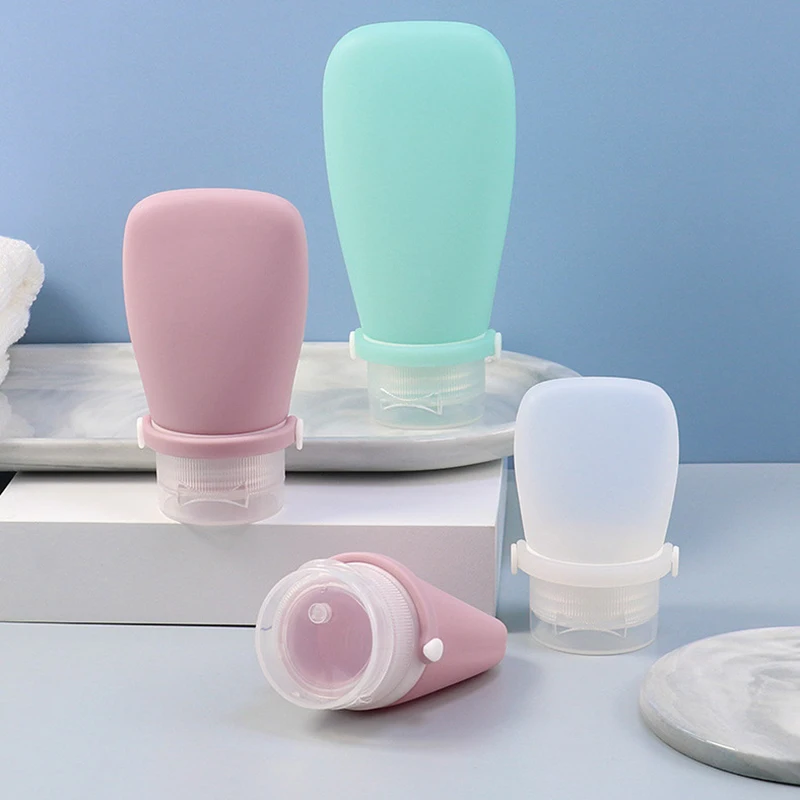 Garrafas de viagem de silicone à prova de vazamento recipientes recarregáveis espremíveis tamanho tubo cosmético para shampoo loção sabão líquidos engarrafamento