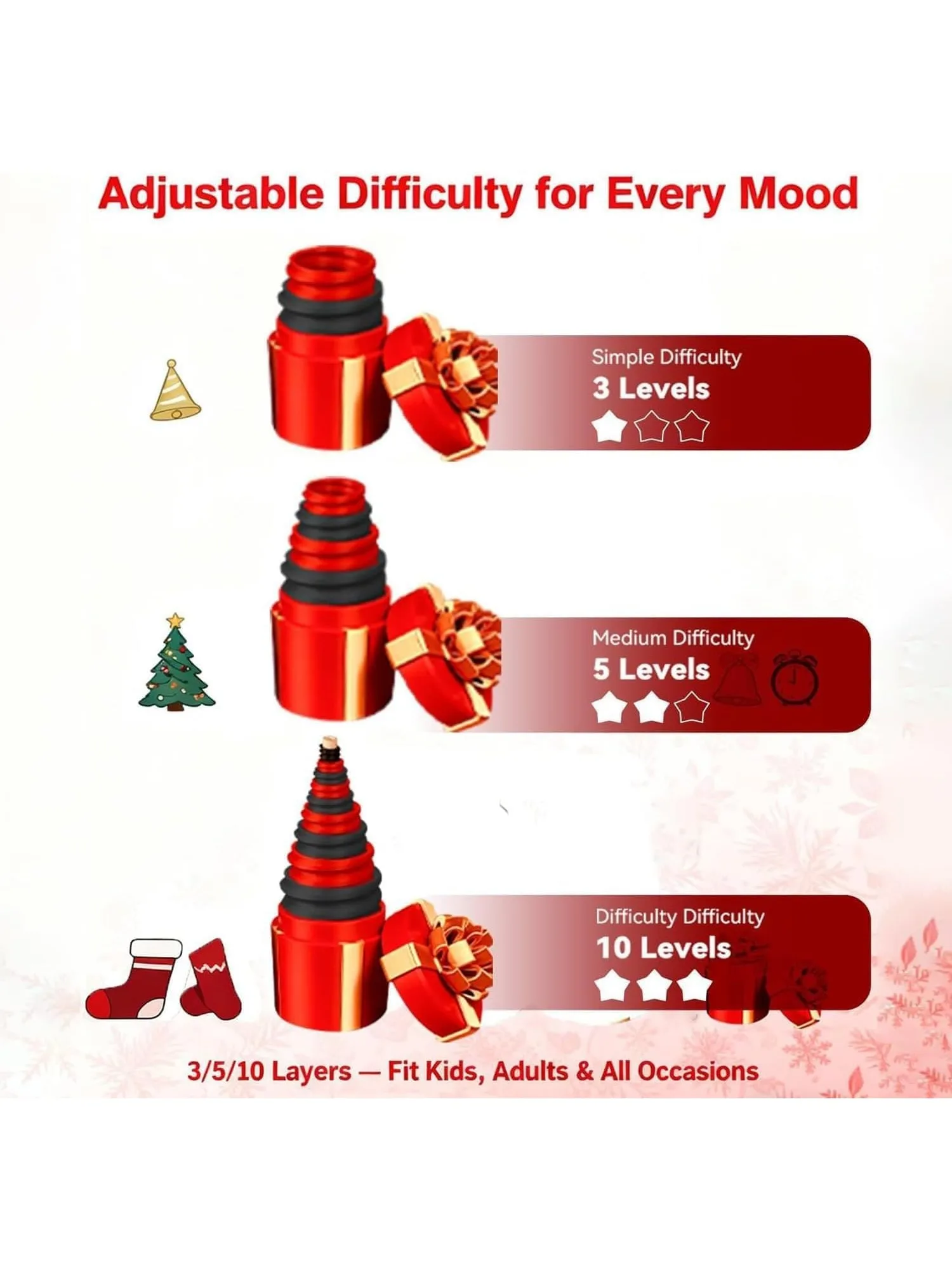 صندوق هدايا برغي متداخل مزعج حاوية بطاقات المال 10 طبقات علب هدايا مزحة قابلة لإعادة الاستخدام لعيد الميلاد وعيد الميلاد والحفلات الممتعة #3