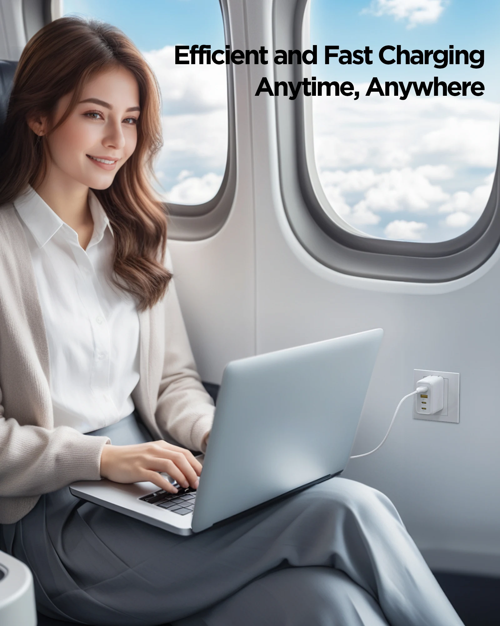 شاحن سريع PISEN 65W GaN - 4 منافذ قابلة للطي مع كابل USB-C بطول 4 أقدام، PPS لأجهزة MacBook وiPad وسلسلة Galaxy S23 وiPhone. #5