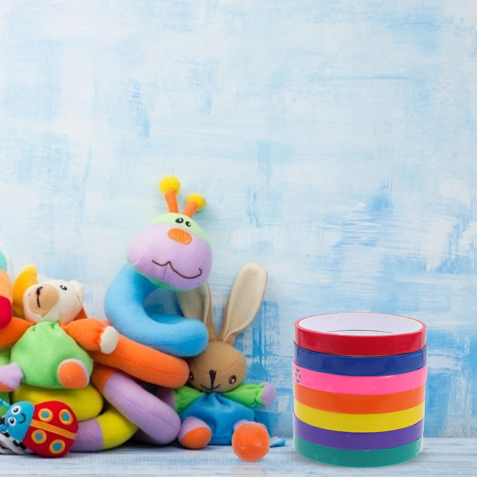 

7 Rolls Toys for Kids Colored Tape Stress Relief Sticky Ball Tapes Aldult Colorful