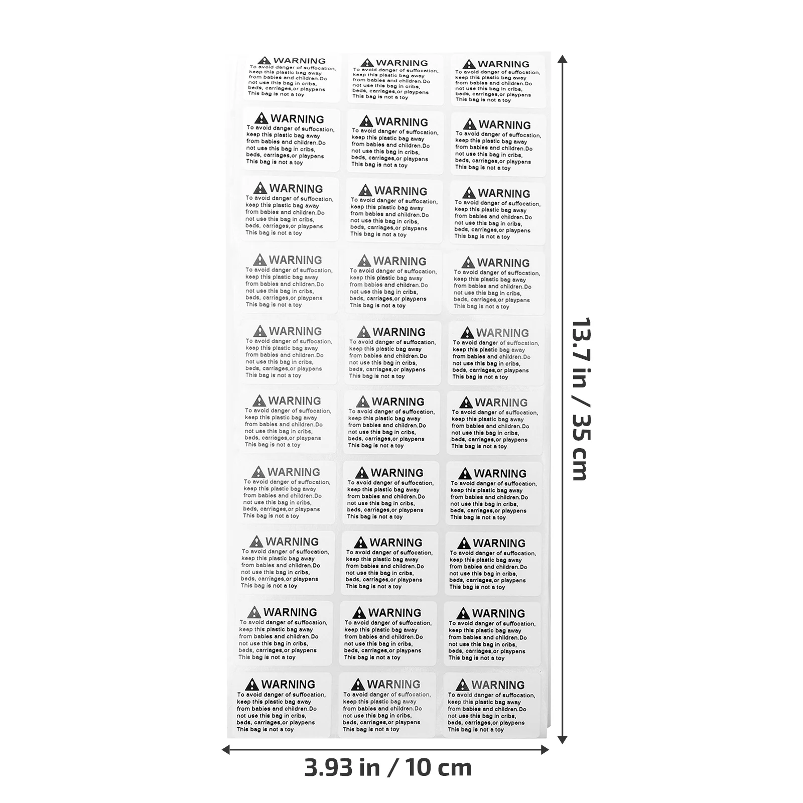 

Anti-Suffocation Sticker Choking Warning Label Clear Font Strong Adhesive Water Resistant Stickers For Bags Files