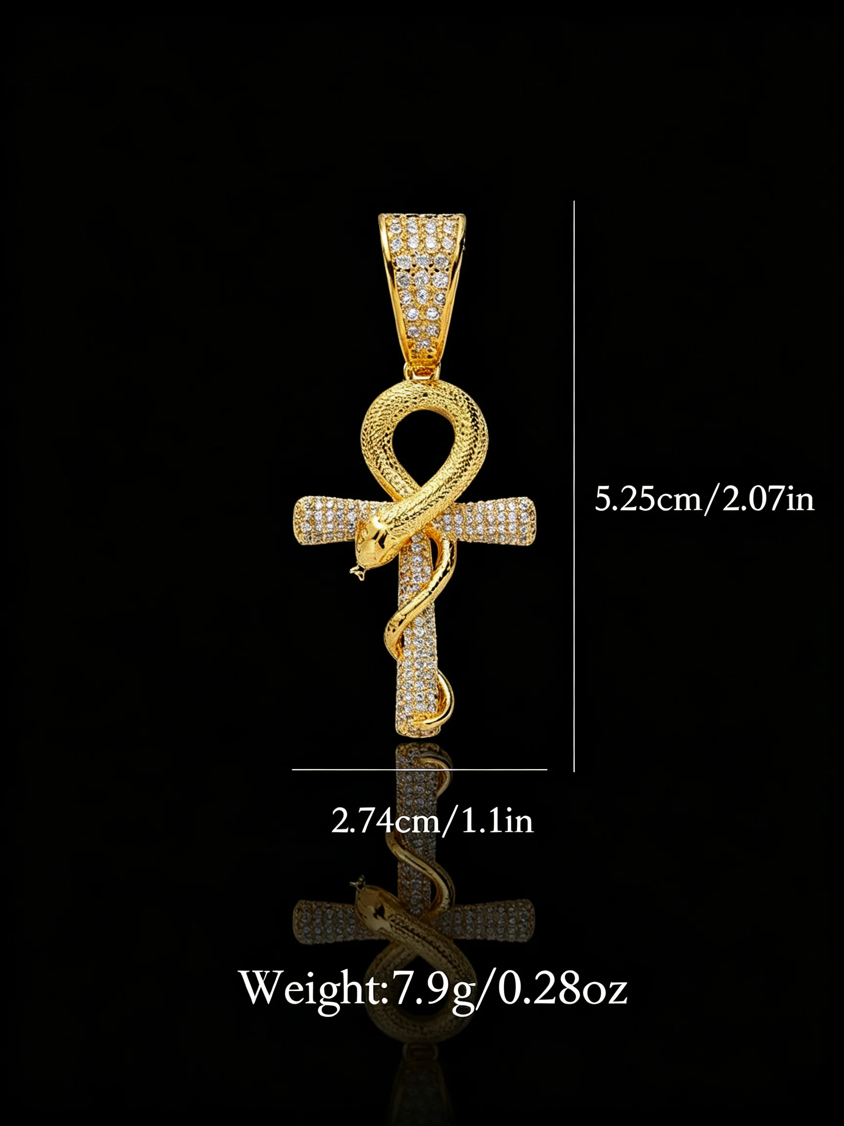 Gold Snake Shape Cross Pendant - đánh giá và giá Cross Pendant Necklace Gold