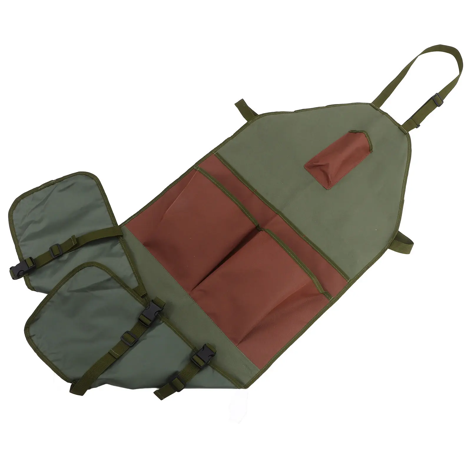 Garden Apron Oxford Cloth Extended Length Multiple Pockets Adjustable Buckle Outdoor Work Gardening Pruning Fruit Picking