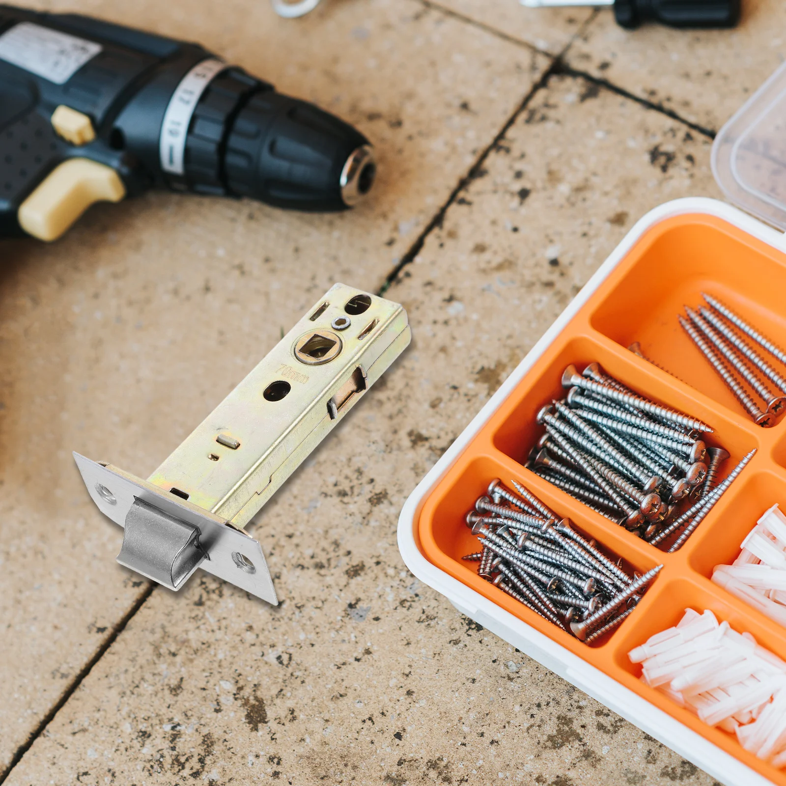 

1pcs 70 Mm Interior Adjustable Tubular Mortice For Door Handles Golden Mechanical Latch Hardware Replacement Compartment Latch