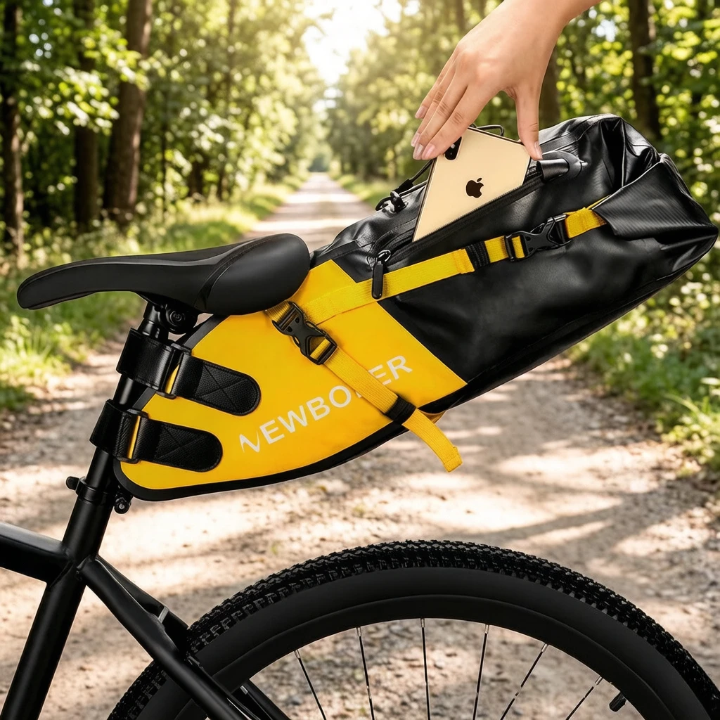Waterproof Large Capacity Saddle Bag for Road Cycling, Long Distance Bike Seat Tool Pouch, Scratch Proof & Long Lasting Gear