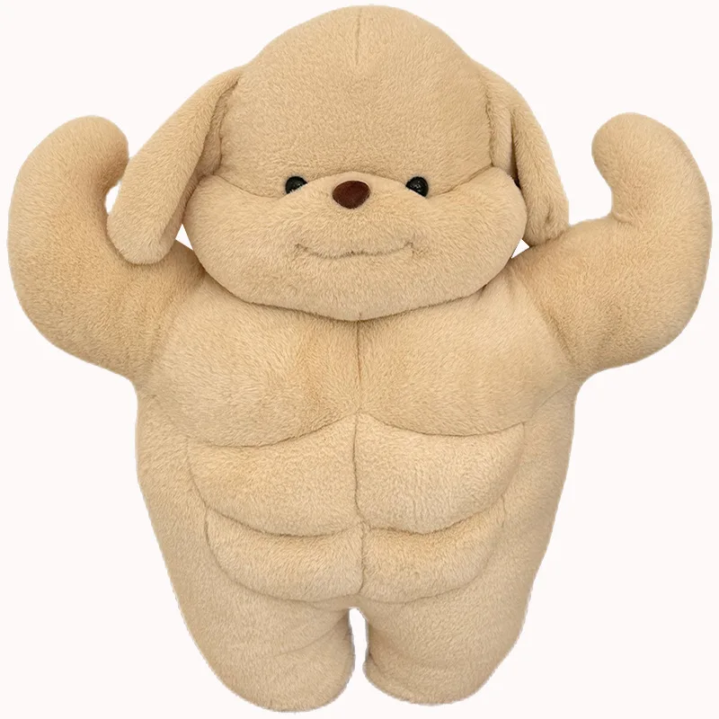 Jouet en peluche chien musculaire 35-65cm, chien en peluche décoratif à collectionner, figurines d'animaux en peluche pour chambre à coucher, salon, décoration de voiture