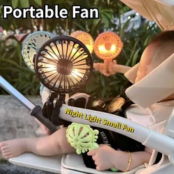 Baby Stroller Fan Hand Held Rechargeable USB Bladeless Small Folding Fans Mini Ventilator Silent Table Outdoor Cooler Neck Fan