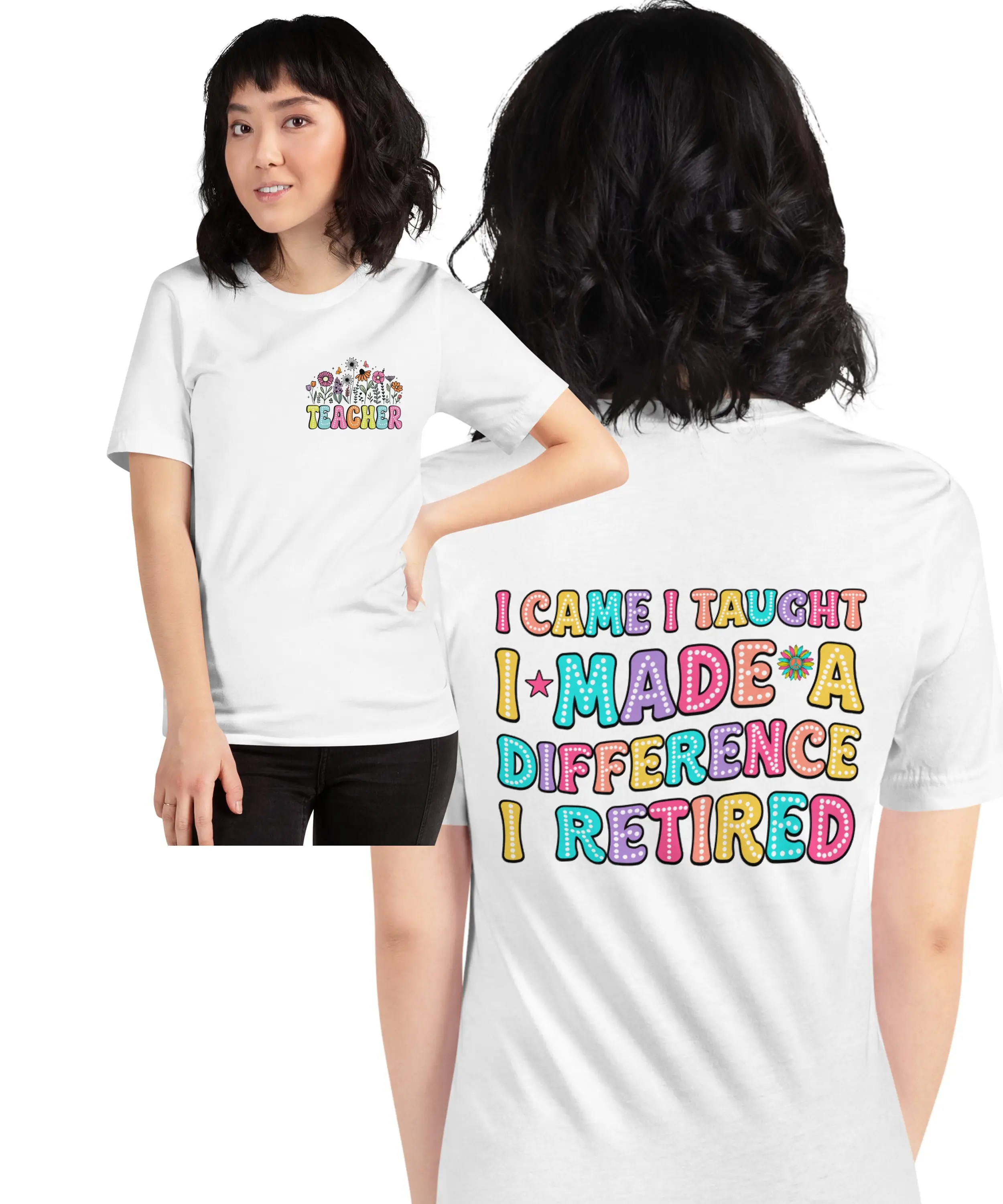 I Came Saw Taught Retired Teacher T Shirt Retirement For Former Back To School Appreciation