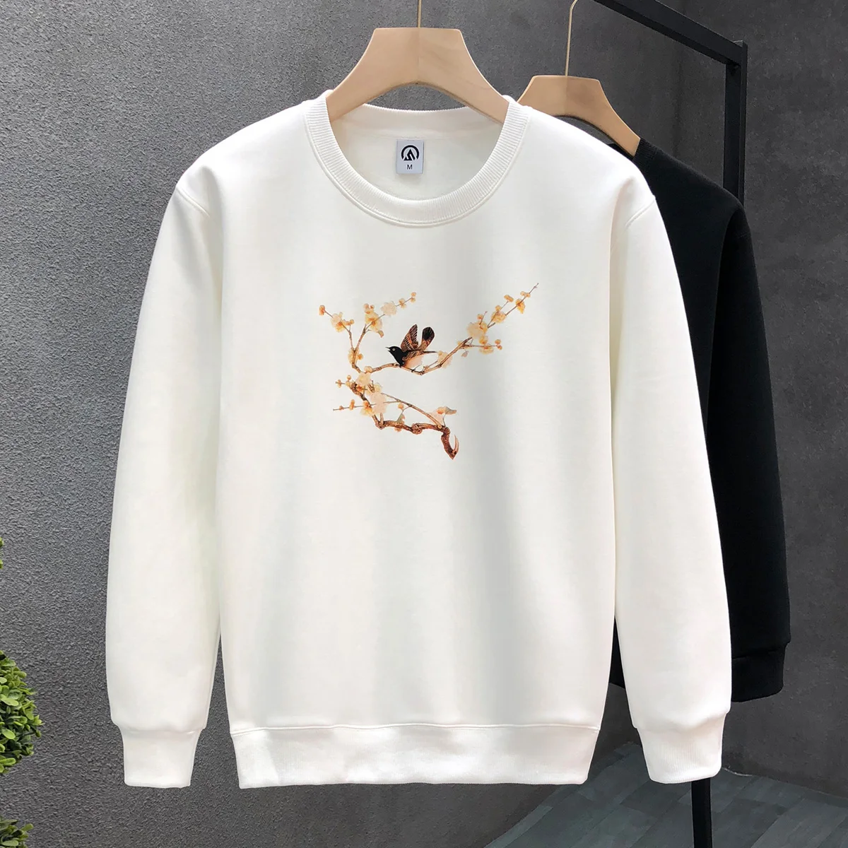 

New Arrival Men's Autumn and Winter Fashionable Contrast Color Sweatshirts Bottomed Round Neck Printed Sweatshirts 2024 W123