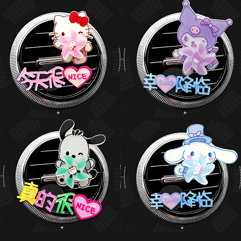 Sanrio Air Freshener Cinnamon Car Perfume Diffuser Anime My Melody Kuromi Perfume Aromatherapy Clip Ornament Cartoon Accessorie