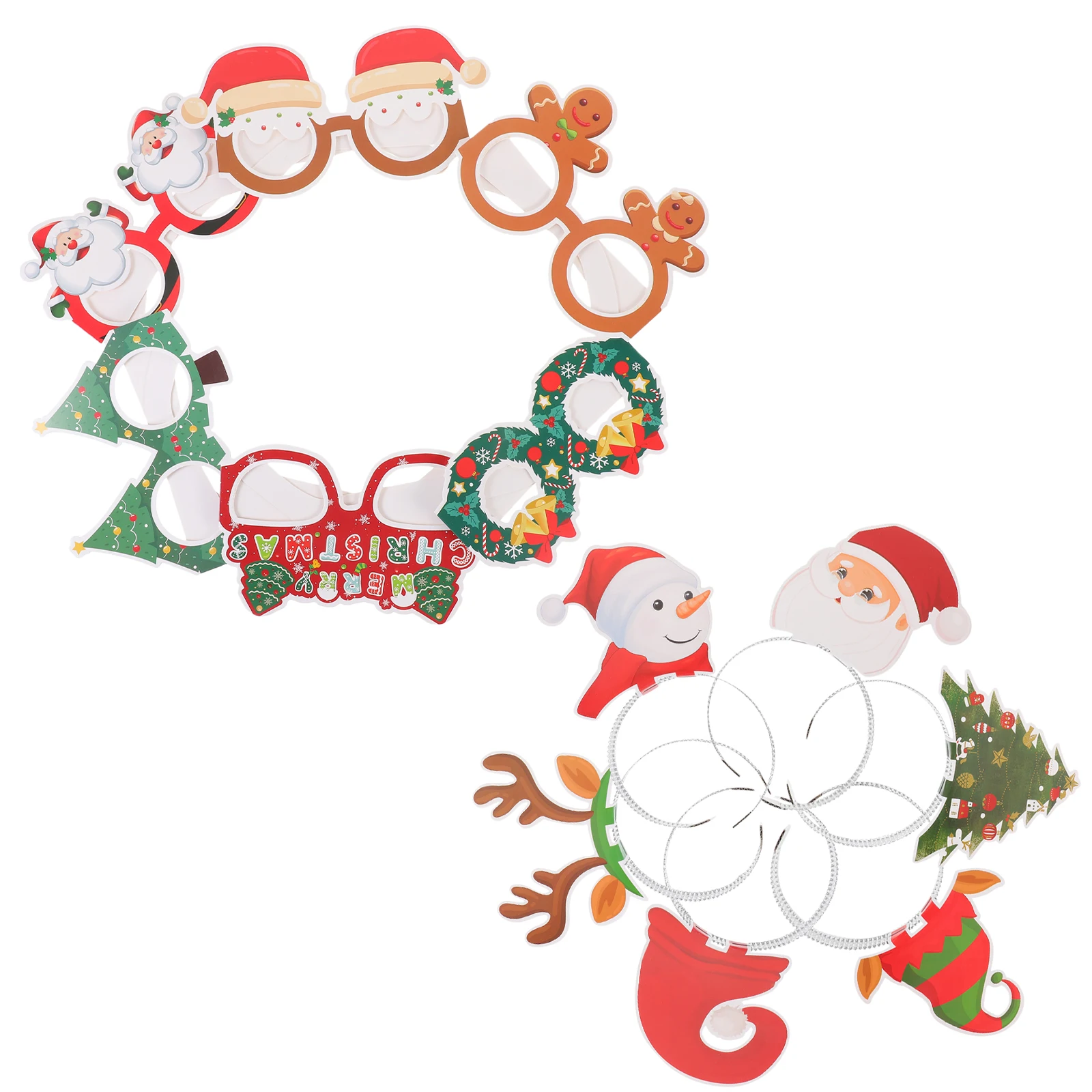 

Christmas Paper Glasses Headb Set Lightweight Comfortable Photo Props Party Hats Xmas Accessories Holiday Decorations