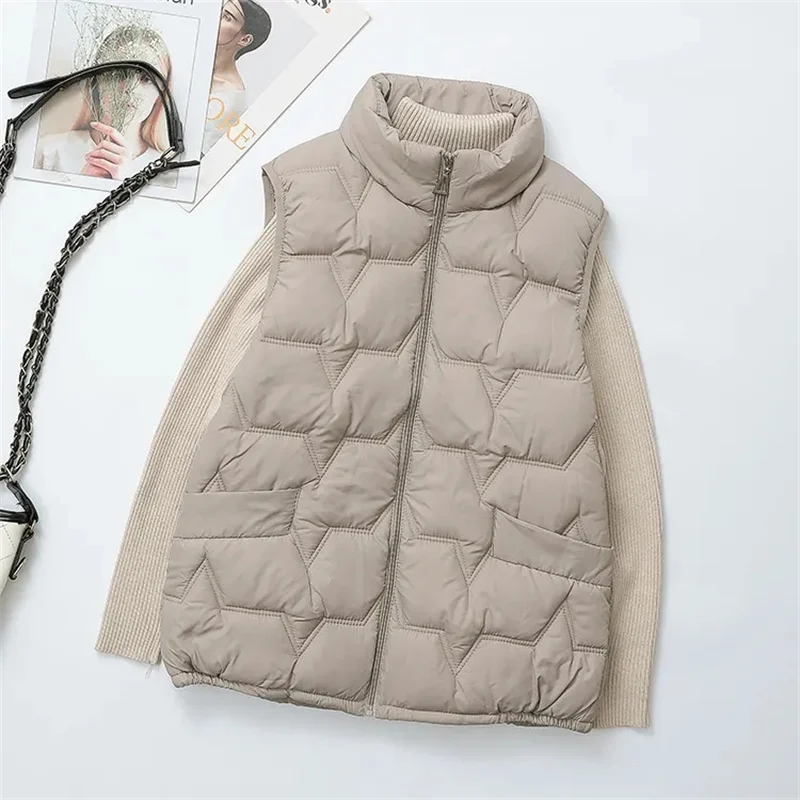 

Корейская женская верхняя одежда большого размера 5XL без рукавов с хлопковой подкладкой, женский жилет 2025, хлопковое пальто на пуху, зимние женские парки, жилет, топы