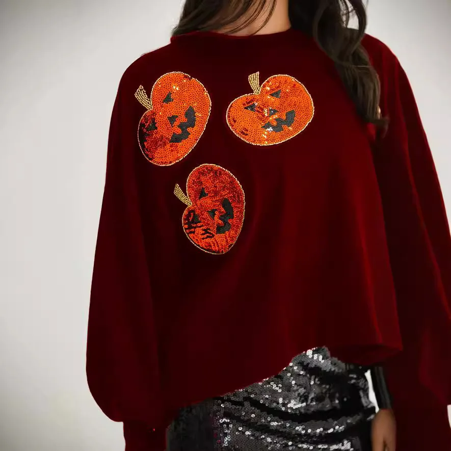 2025 Autumn and Winter New Women's Sequined Hoodie Loose Casual Fashion Versatile Top