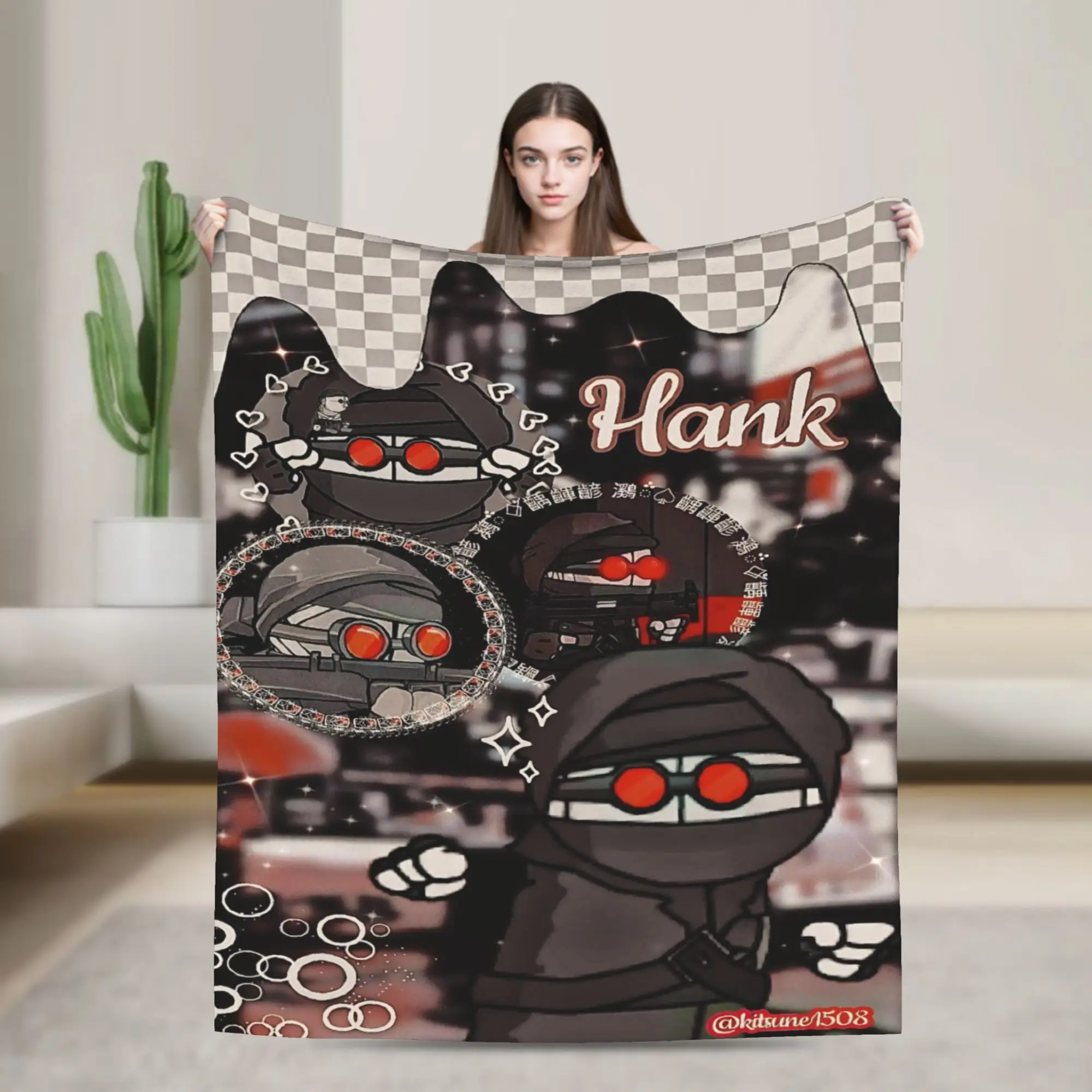MADNESS COMBAT Hank Accessories Blankets Super Soft Velvet  Throw Blanket Cozy Rug Piece