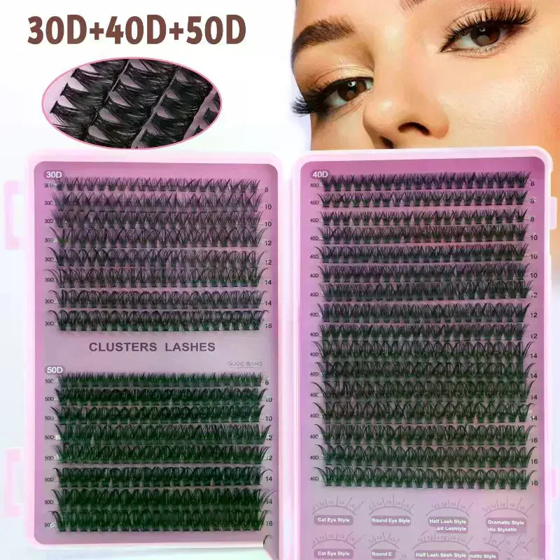 DIY Eyelash Clusters Kit Individual Eyelashes Kit Large Capacity Wispy Lashes Eyelash Extensions Kit Reuseable