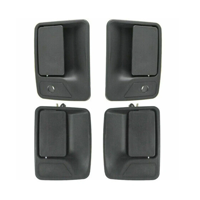 New 4 Piece Black Exterior Door Handle Set for 1999-2016 Ford F-250 Super Duty Crew Cab 7C3Z2522404AA 7C3Z2522404AA