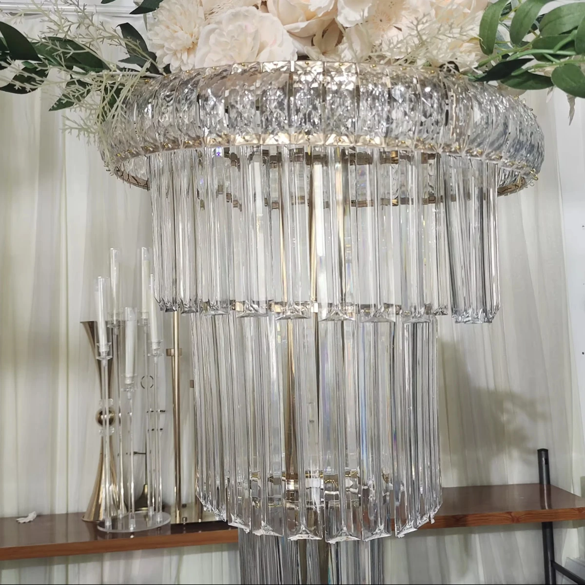 5pcs/10pcs) acrylic crystal Roman Columns vase  Pillar Party/Banquet Road Lead Stand Wedding Plinth For New Wedding Decoration