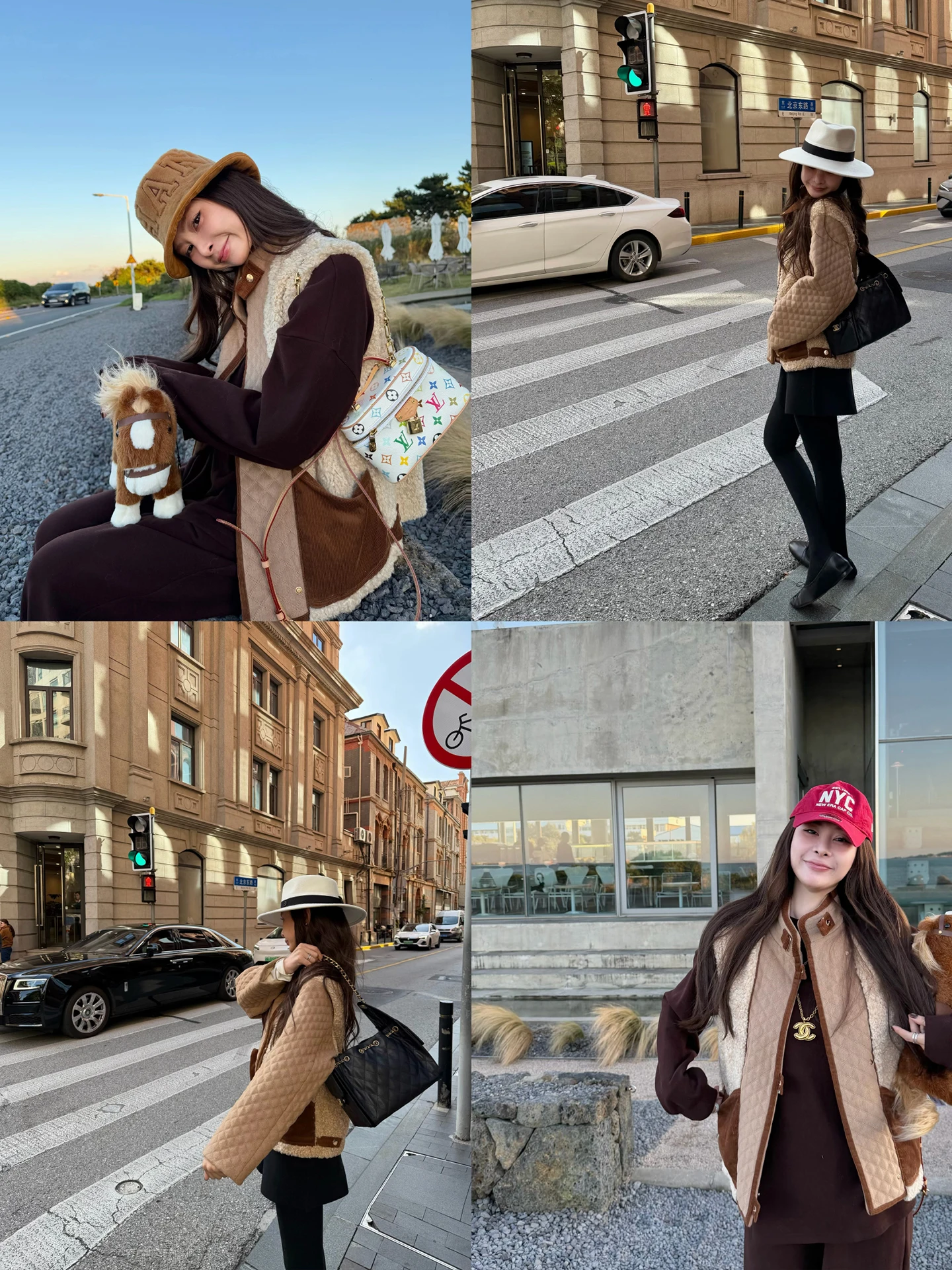 

Tingtings Vintage Patchwork Color Stand Collar Lamb Fur Vest Outerwear Women's Autumn Winter Thiened Svel Diamond Cot...