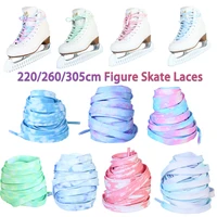 Cordones para Patines de Hielo de 220/260/305 cm, Antideslizantes, con Degradado Tie-Dye, Extra Largos y Duraderos para Zapatos de Patinaje Artístico