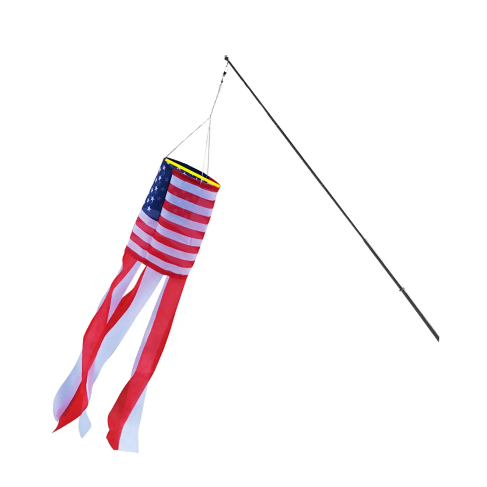 American Flag Windsock Outdoor Garden Yard Hanging USA Red White Blue Patriotic Decorations for