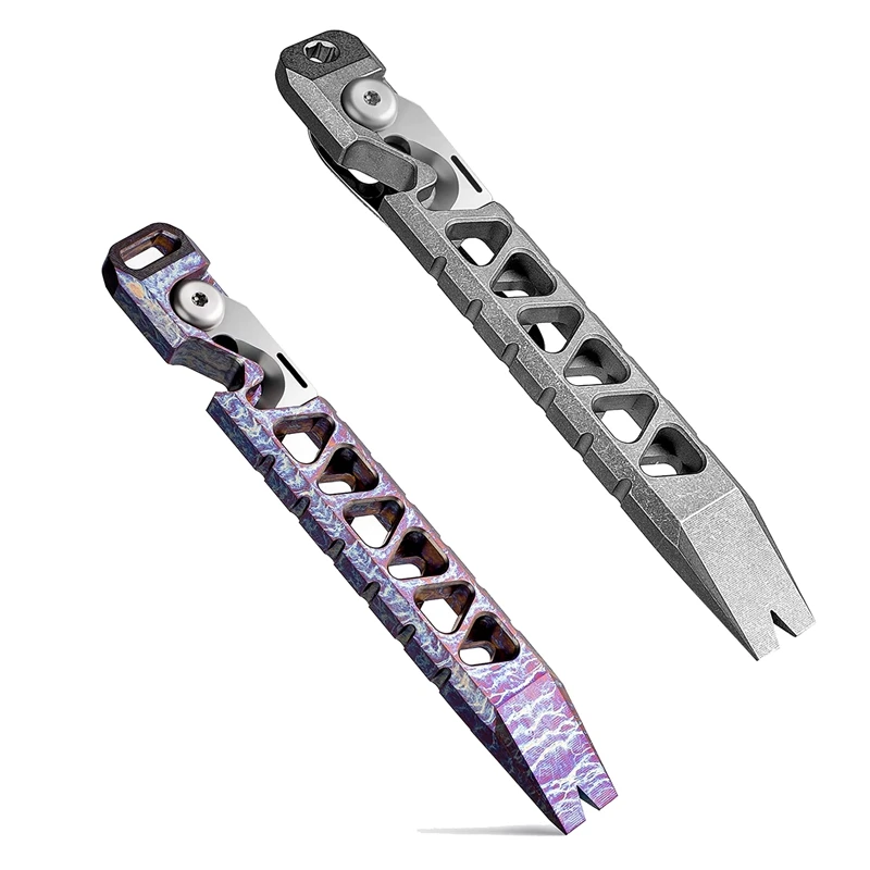 Titanium Pry Bar, Keychain Multitool Tool, Pocket Tool Bottle Opener Keychain Outdoor Tool, Titanium Key Chain