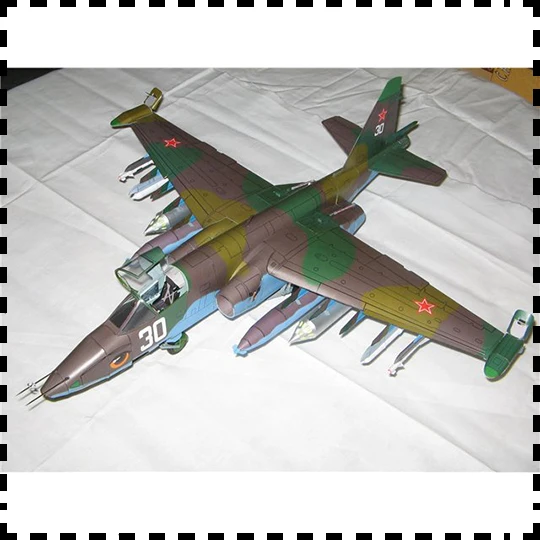 1:33 Scale Su-25 Frogfoot Fighter DIY Handcraft PAPER MODEL KIT Puzzles Handmade Toy DIY