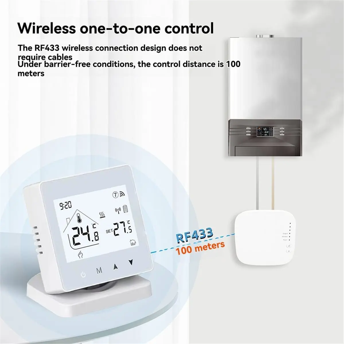 Smart Wireless Thermostat Programmable WiFi Thermostat Tuya Temperature Controller for Gas Boiler Room Heating