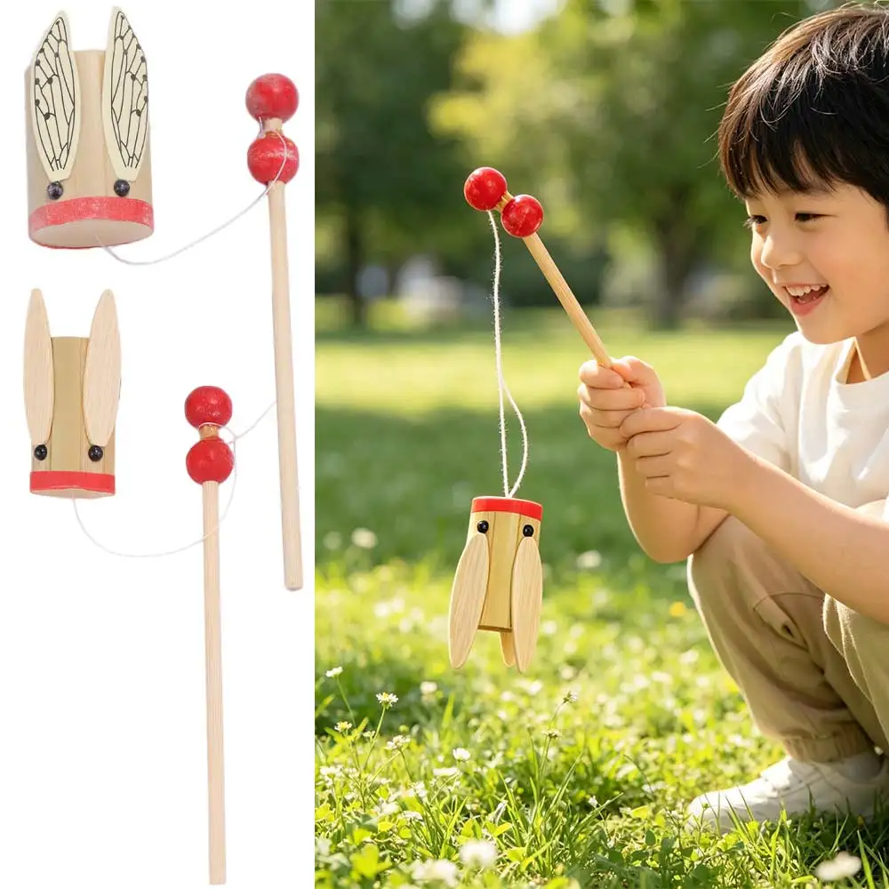 Traditional Chinese Bamboo Cicada Toy Shaking Design DIY Handmade Science Experiment Musical Instrument Sound Maker