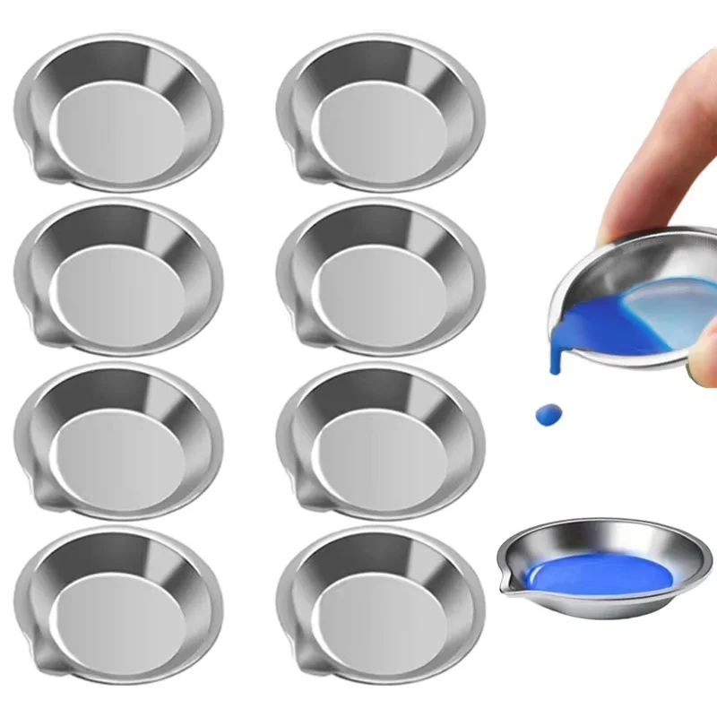 10Pcs Makeup Palette Stainless Steel Oil Paint Trays Artist Watercolours Paint Mixing Palette Tray For Artist DIY Painting Tools