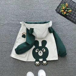 1 2 3 4 5 6 Years Spring Autumn Baby Girls Jacket New Windbreaker Outerwear Hooded Zipper Boys Coat Birthday Gift Kids Clothes