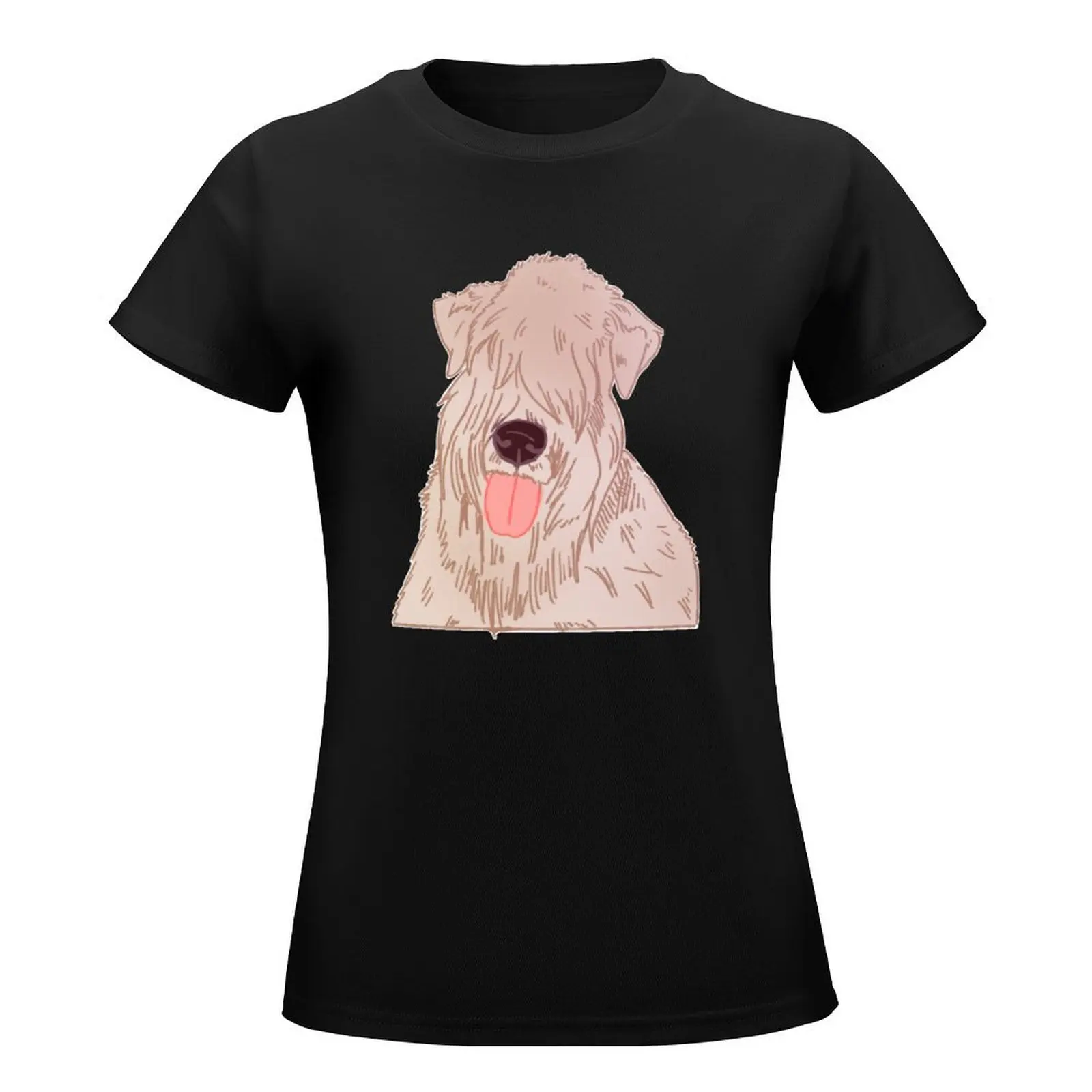 Cute And Sketchy Soft Coated Wheaten Terrier Design T-Shirt oversized anime clothes woman t shirt