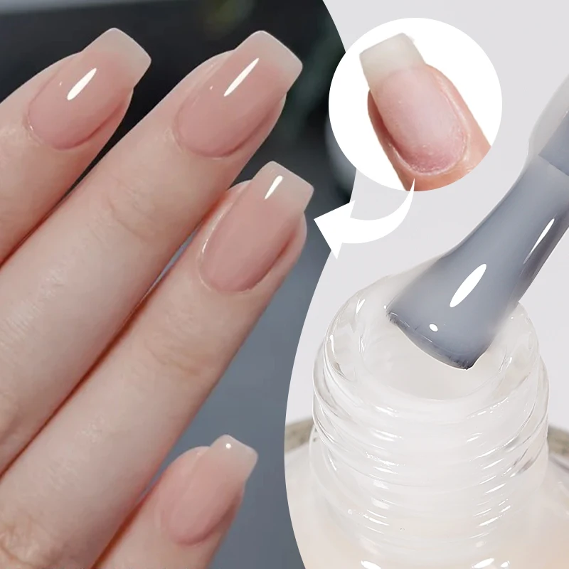 LILYCUTE 7 مللي 5 قطعة قاعدة الأظافر مجموعة طلاء الأظافر العناية بالأظافر البولندية حليبي الأبيض الوردي تقوية مسمار تصلب عدة مسمار الفن الورنيش #5