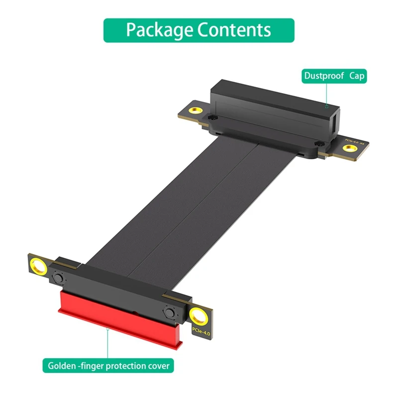 AU61-PCI-E PCI Express 4.0 4X verlengkabel (dubbele verticale 90 graden richting)