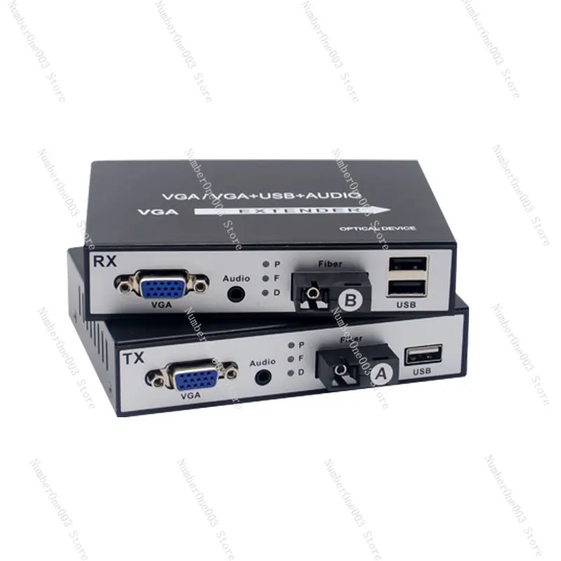 

1080P VGA через оптоволоконный трансивер-удлинитель 20 км VGA в оптоволоконный преобразователь с USB KVM Audio