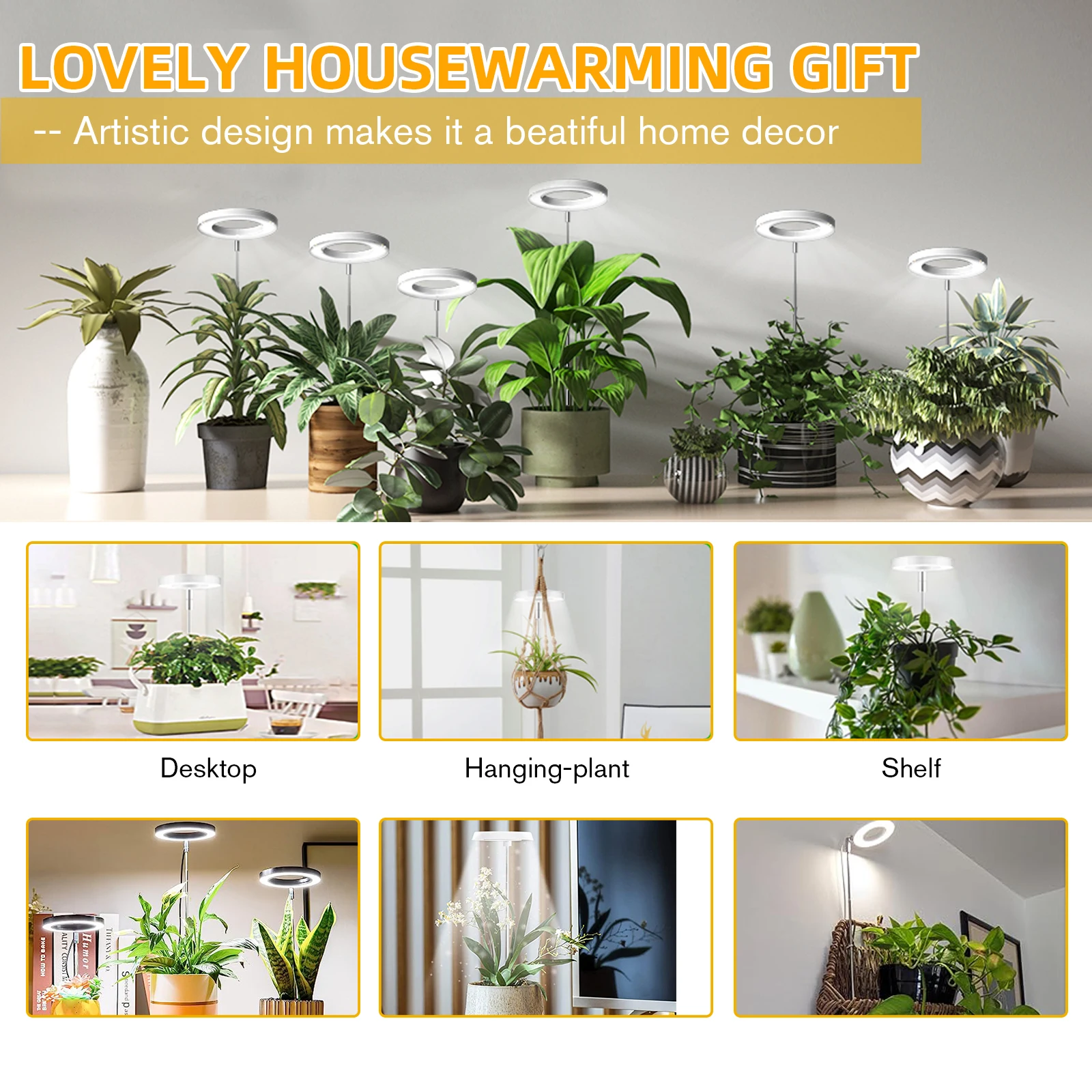 Plant growth light, full spectrum LED indoor plant lighting, height adjustable with automatic switch timer for 3/9/12 hours