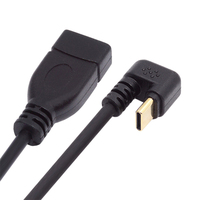 Opposite U Shape Back Angled USB-C USB 3.1 Type-C Male to USB 3.0-A Female 10Gbps OTG Data Power Cable