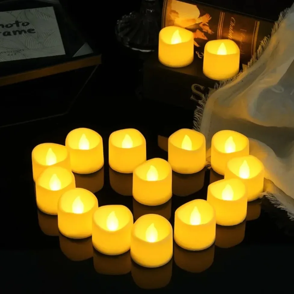 1-24Pcs Mini Flameless LED Candle Lights 2 Types Simulated Electric Candles For Wedding Christmas Halloween Festival Party Decor view 5
