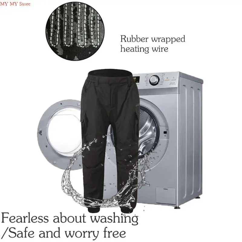 Pantaloni cargo resistenti acqua riscaldati con alimentazione USB per uomini con i pantaloni antivento 18 zone.