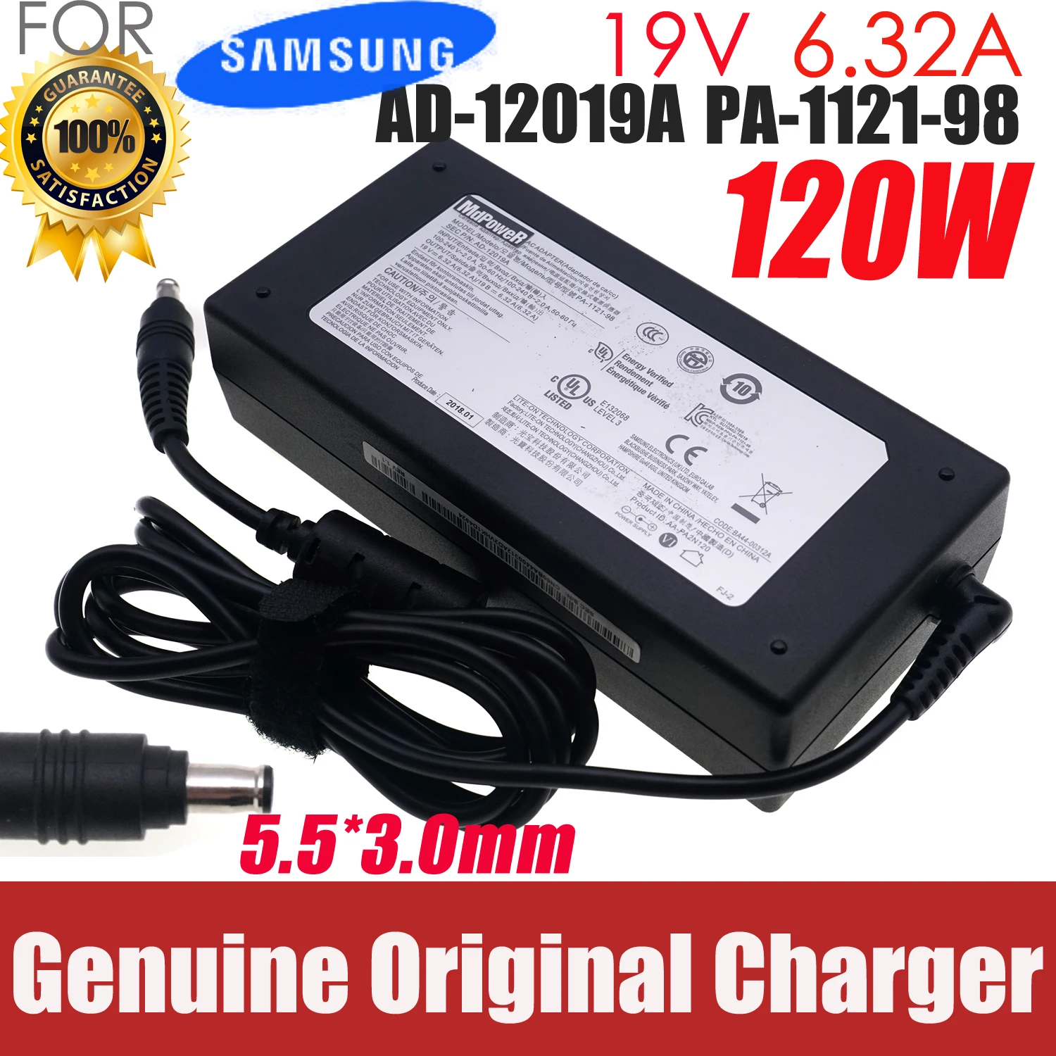 

Original PA-1121-98 19V 6.32A AD-12019A 120W AC Adapter Charger for Samsung Odyssey NP800G5M-X01US NP800G5M-X02US Power Supply