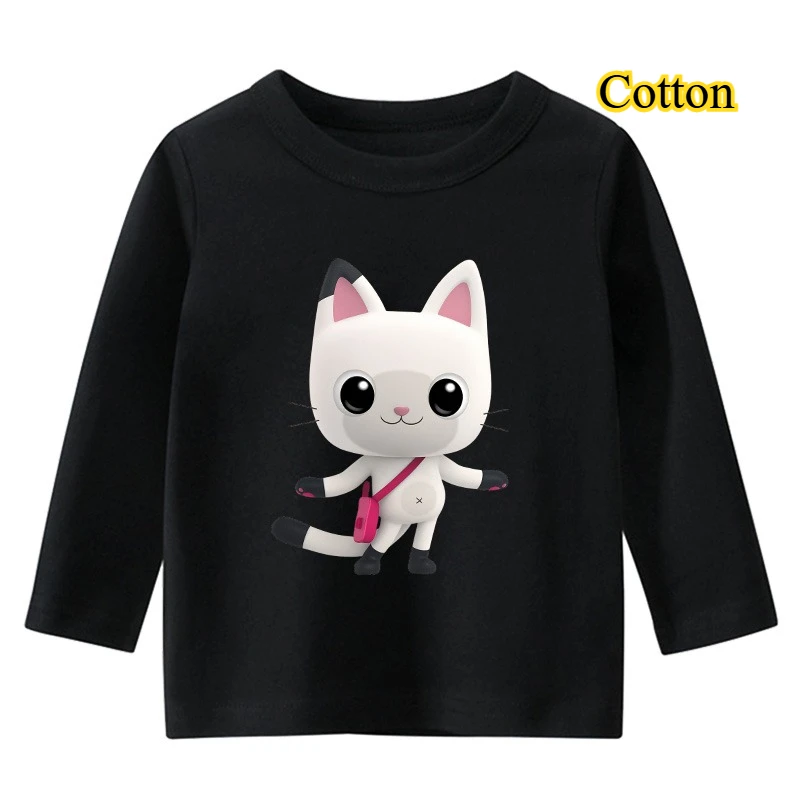 

Gabbys Dolhouse COTTON Kids Long Sleeved T-shirt Fashion Baby Girls Boys Kawaii Casual Tees Children Clothes For Birthday Gift