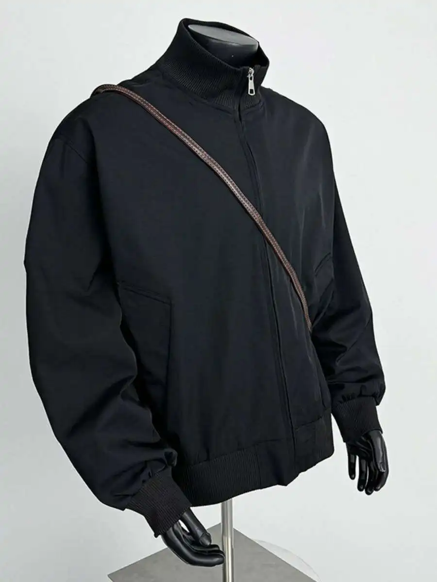 

Spring New Arrival Men's Flight Jaet Satin ort Stand Collar Loose Top Outerwear Faionable American Sle