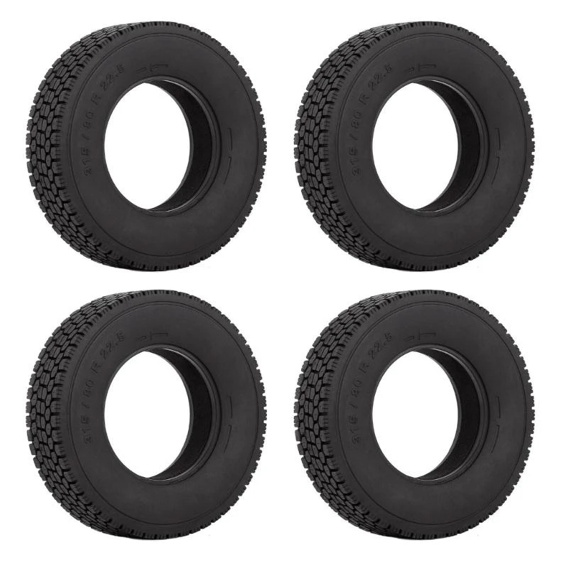 

4Pcs RC Rubber Tyre Wear-Resistant Wheel Tires for 1:14 Tractor Trailer 15UB